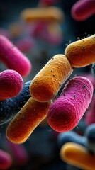Close-up of colorful bacteria showing microbial diversity