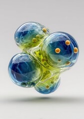 Colorful Molecular Model with Blue and Green Spheres