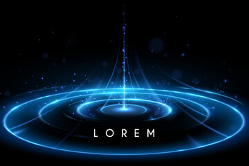 Blue light circle effect with sparks