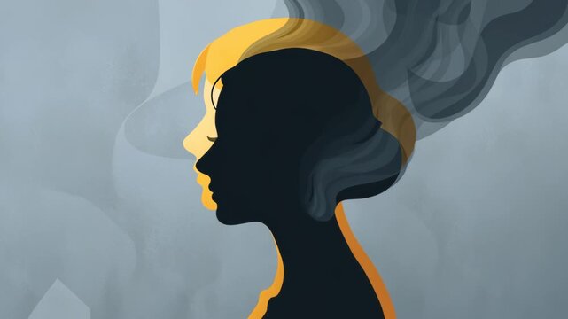 A conceptual illustration of knowing one's own dark side, representing emotional self-awareness, managing and controlling negative thoughts or feelings in difficult or adverse situations.