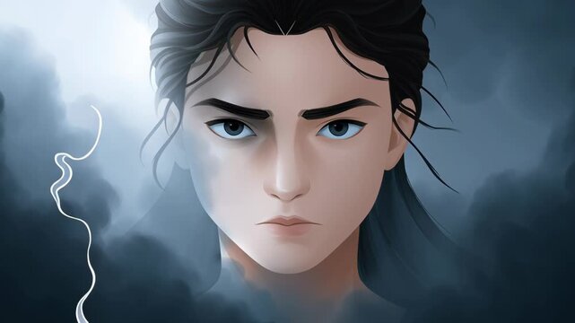 A conceptual illustration of knowing one's own dark side, representing emotional self-awareness, managing and controlling negative thoughts or feelings in difficult or adverse situations.