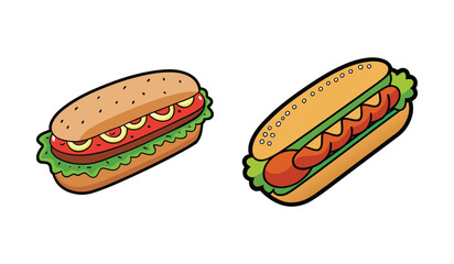 Meatball Sub Isolated on White Background