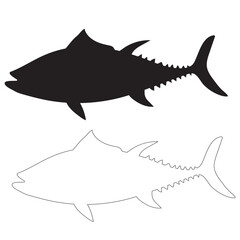 Tuna fish silhouette vector illustration