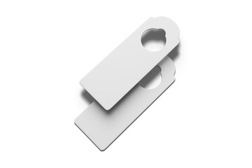 High Angle View of Blank Door Hanger, 3D Illustration