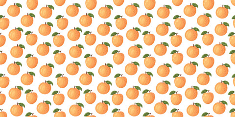 Peach pattern seamless illustration with fresh fruit design