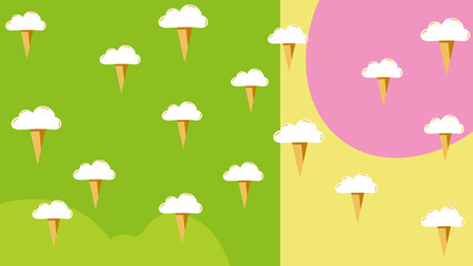 seamless background with ice cream