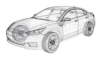 Wireframe car design (1)