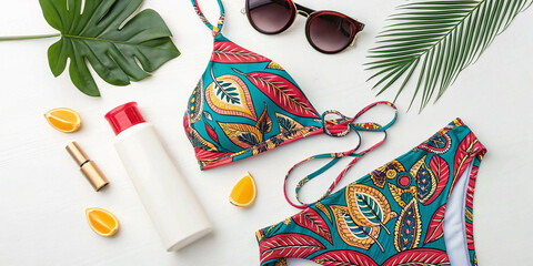 illustration of beach accessories