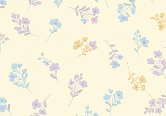 Charming botanical wallpaper with a gentle and natural watercolor flower design.

