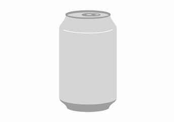 Gray soda can with a pull tab on a white background