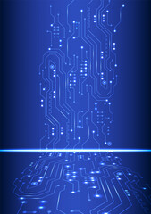 Digital technology circuit background. Design for circuit futuristic abstract fiber optic quantum and circuit lines.