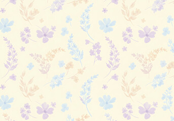 Light and airy floral pattern with a hand-painted watercolor aesthetic.

