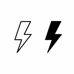 Two stylized lightning bolt symbols, one outlined, the other filled, representing energy.