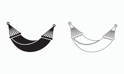 Relax hammock icon set. Simple set. illustration on white background

