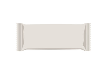Rectangular snack or candy wrapper crimped at both ends and opaque