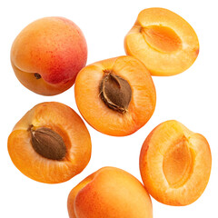 Sliced Fresh Juicy Peaches Isolated on Transparent Background – PNG