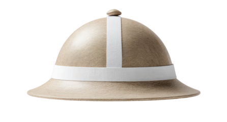 Light beige safari helmet with white band