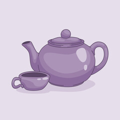 vector teapot illustration hand drawn