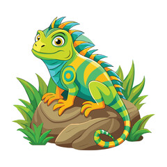 A drawing of a funny vector Iguana illustration