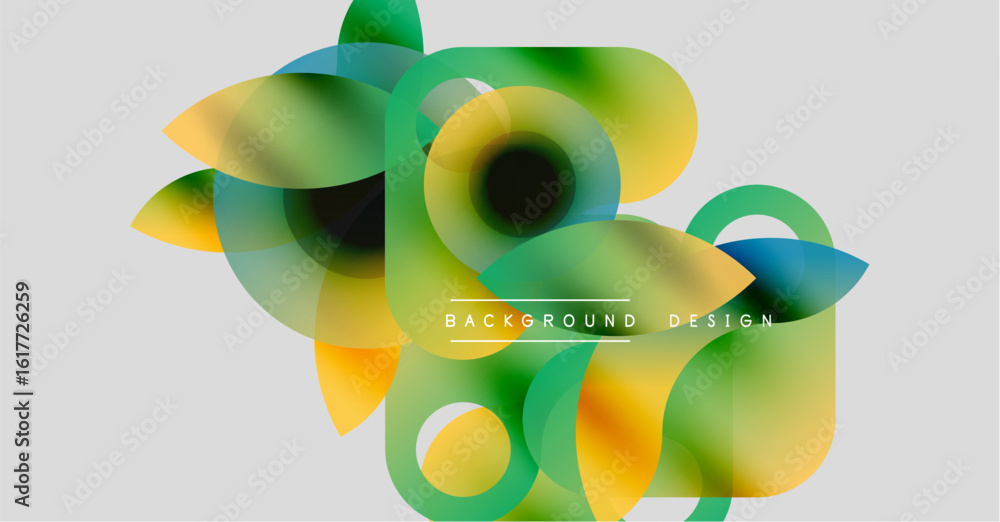 Aufkleber abstract colorful shapes overlap. vibrant gradients create dynamic visual effect. modern design elem