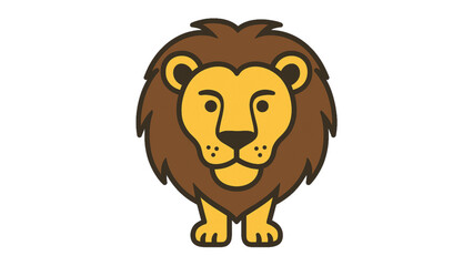 Stylized lion face icon isolated on white background