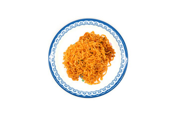 Instant noodles that are boiled and seasoned, ready to eat.