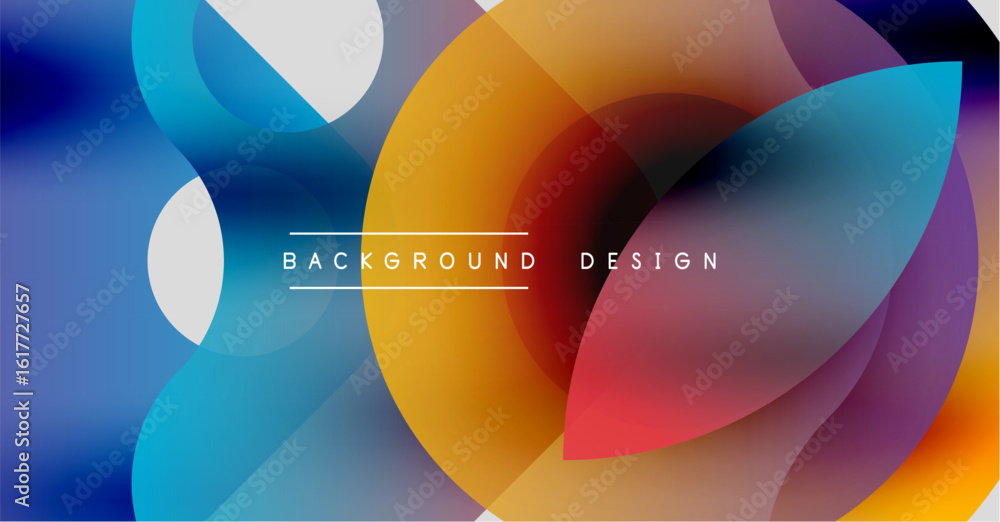 Aufkleber abstract colorful shapes overlap, creating dynamic background design. vivid hues blend, offering mod
