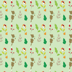 Seamless floral natural abstract pattern white background 