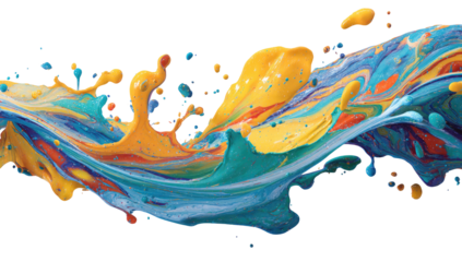 Abstract paint splatter, vibrant colors flowing