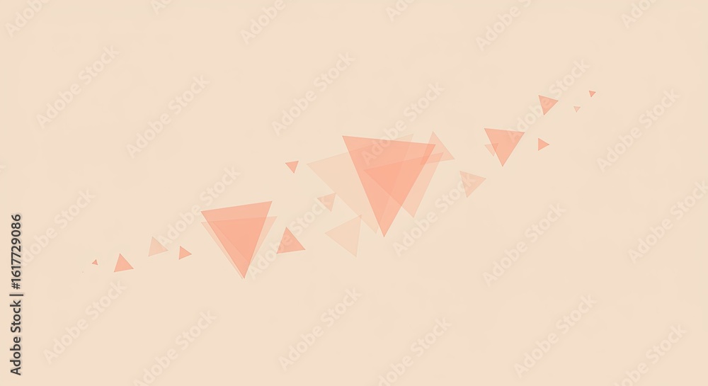 Poster abstract background with peach-colored triangles: a minimalist design for modern presentations