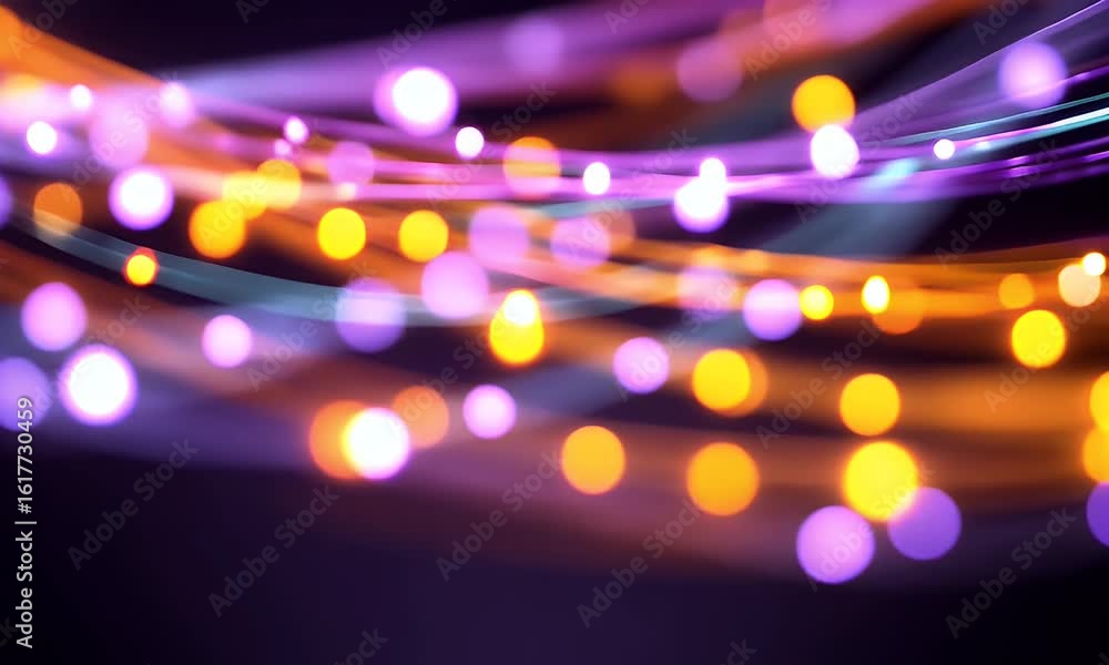 Poster abstract digital background with colorful light streaks and lines moving rapidly in the dark,