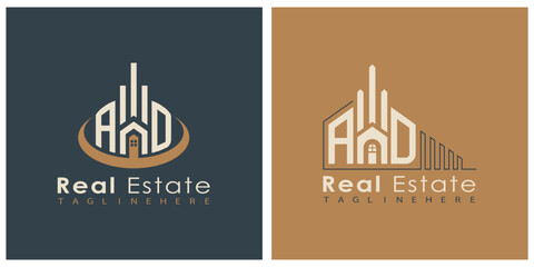 Real Estate Monogram Logo Design – Modern 2-Letter Vector Branding Series (AA to AZ)