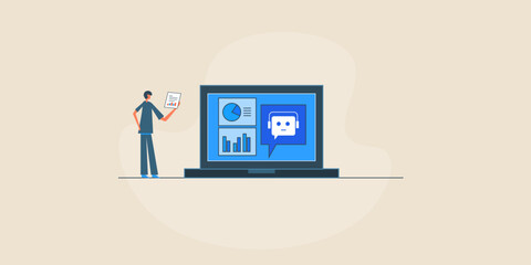 AI virtual assistant presents real time business data and key metrics for enhanced strategic planning.