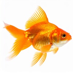 Fototapeta premium Vibrant Orange Goldfish Isolated on White Background.