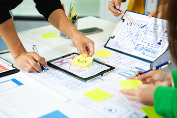 UX graphic designer planning application process development prototype wireframe for web smart...