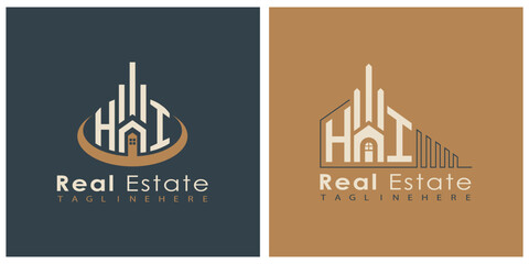 Real Estate Monogram Logo Design – Modern 2-Letter Vector Branding Series (HA to HZ)