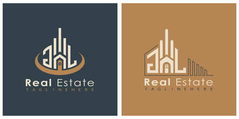 Real Estate Monogram Logo Design – Modern 2-Letter Vector Branding Series (JA to JZ)