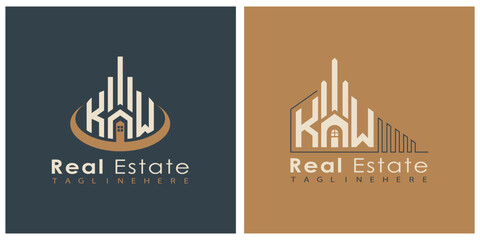 Real Estate Monogram Logo Design – Modern 2-Letter Vector Branding Series (KA to KZ)