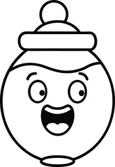 cartoon illustration of a man in a pot