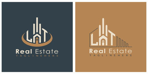 Real Estate Monogram Logo Design – Modern 2-Letter Vector Branding Series (LA to LZ)