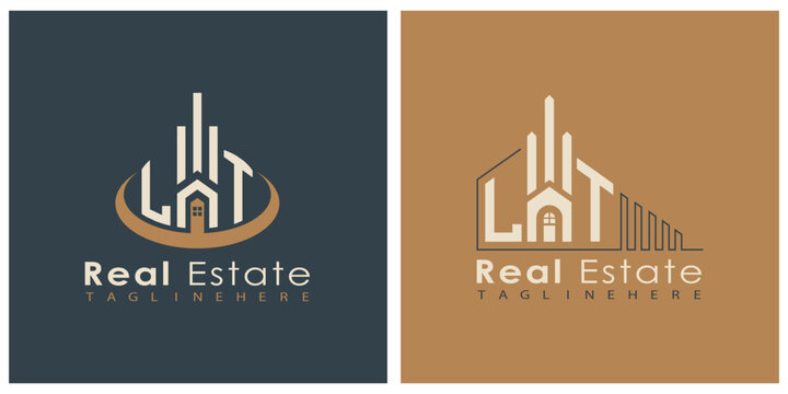 Real Estate Monogram Logo Design &ndash; Modern 2-Letter Vector Branding Series (LA to LZ)