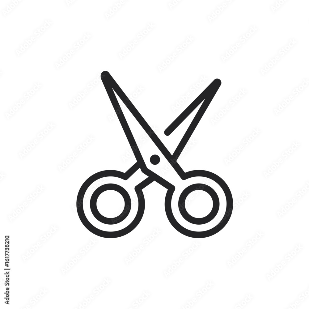 Poster minimalist scissors vector illustration with a clean design on a transparent background