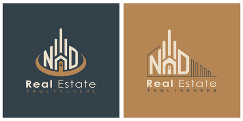 Real Estate Monogram Logo Design – Modern 2-Letter Vector Branding Series (NA to NZ)