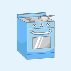 vector stove illustration hand drawn