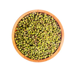 mung beans in a wooden bowl