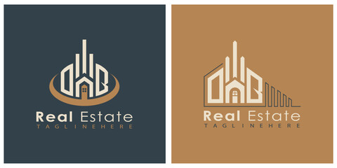 Real Estate Monogram Logo Design – Modern 2-Letter Vector Branding Series (OA to OZ)