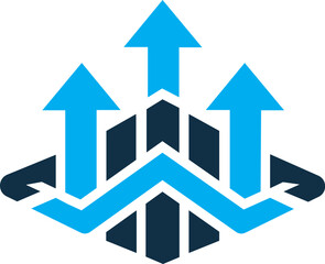 Growth Arrow Business Chart Logo Design for Finance and Marketing Company