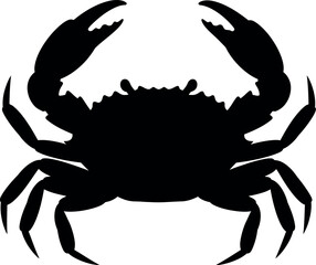Black crab silhouette ocean wildlife icon