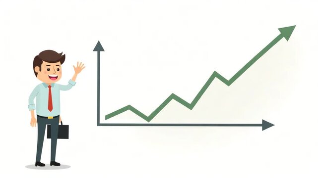 Flat High Quality Image of Statistical Correlation: Stock Market Fluctuations vs Commodity Price Movements - Trend Analysis & Data Visualization in Cute Vector Style