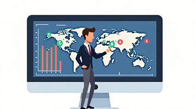 Advanced Derivative Instruments in Commodity Trading: A Flat Vector Illustration of Risk Management Tools and Market Modeling
